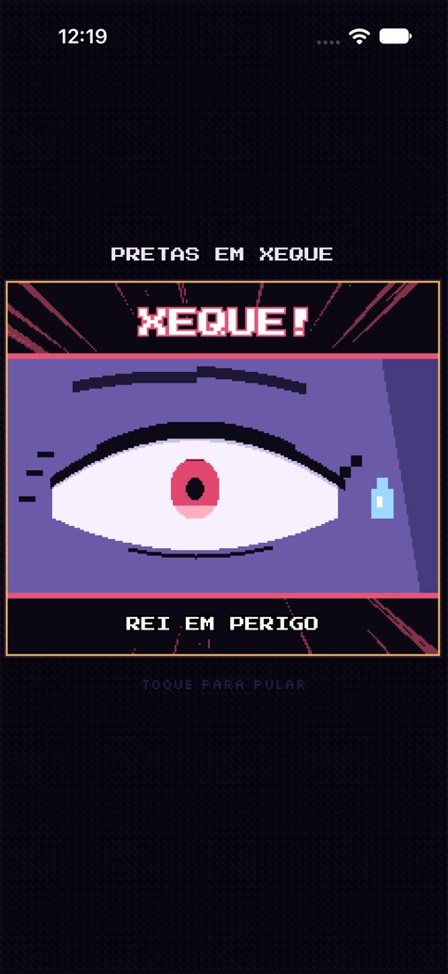 Cena de xeque: close no olho preocupado do rei